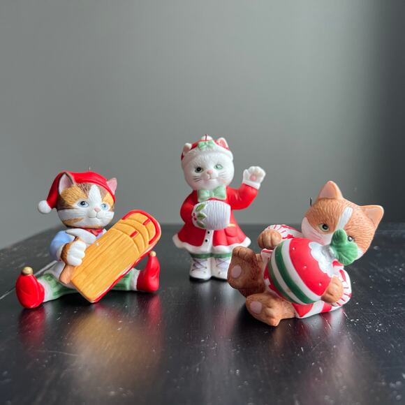 BC Branson Other - Lot of 3 Vintage 1995 BC Bronson Ceramic Kittens Ornaments